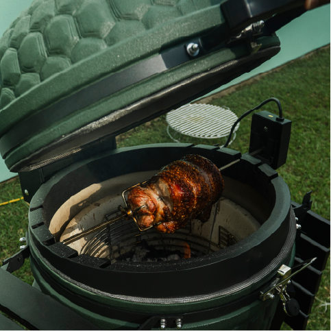 22" Ceramic Kamado Grill – Premium Grill for Grilling, Smoking, and Baking 